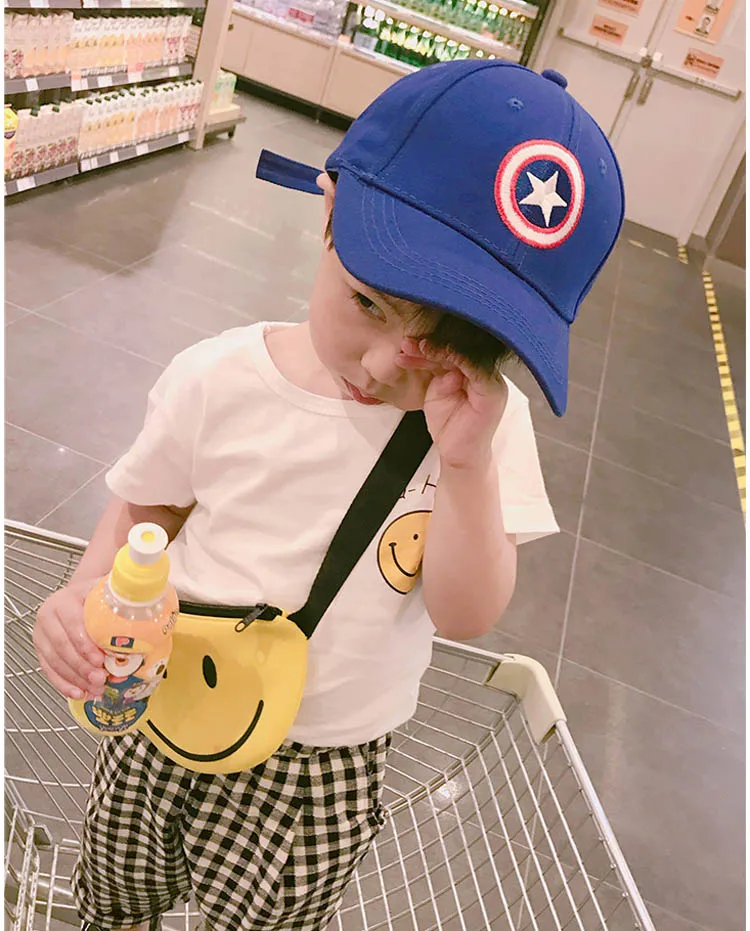 Doitbest/однотонная бейсбольная кепка в стиле «Капитан Америка» для детей от 2 до 8 лет, летняя детская солнцезащитная Кепка, бейсболки эластичные для мальчиков и девочек, кепки s