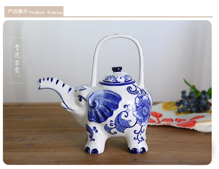 China Seas 象 陶器 置物 花器 小物入 Blue Elephant China Seas 象 陶器 置物 花器 小物入 Blue Elephant China Seas 象