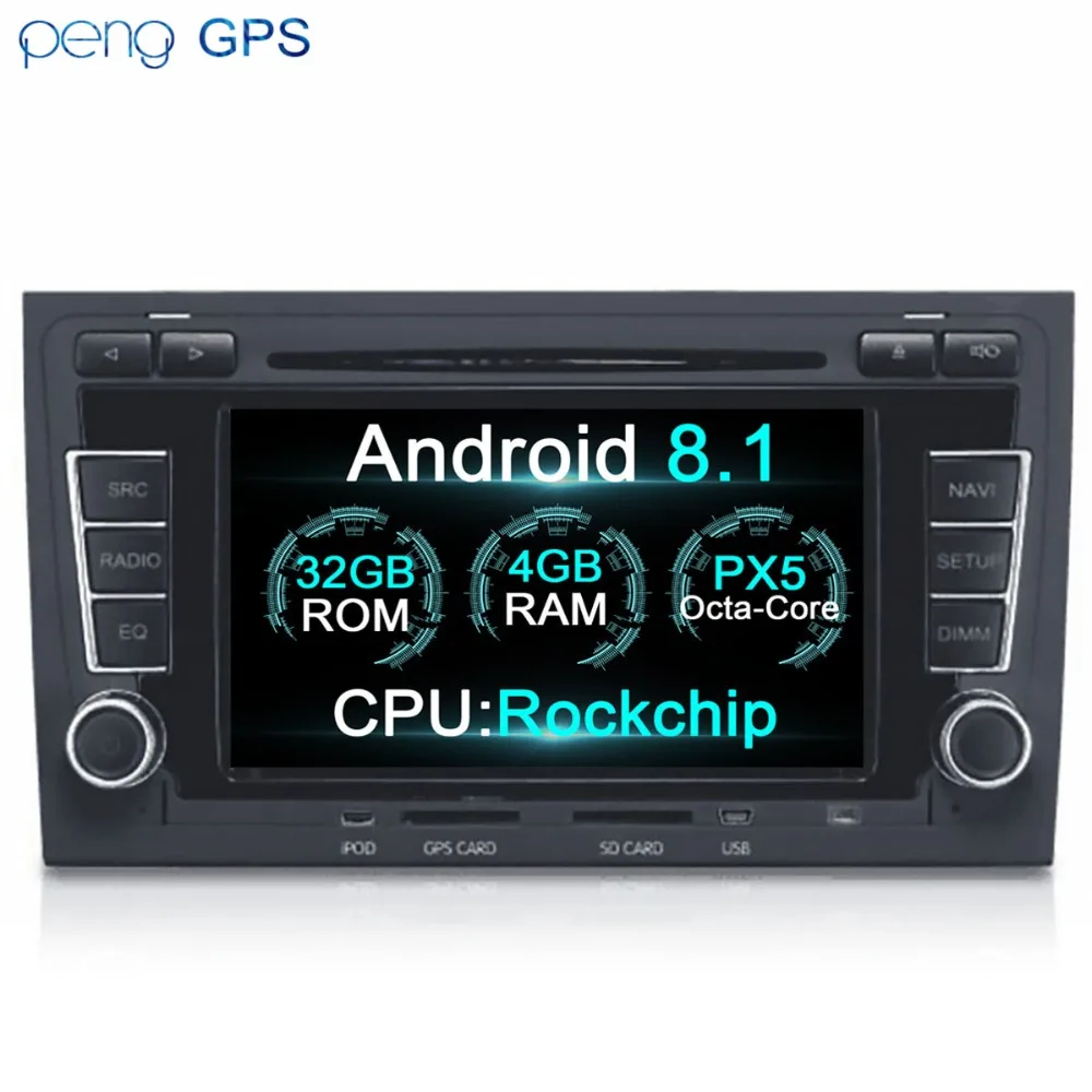 Автомобильная стерео 2din DVD GSP Navi Android 8 1 gps (2002-2008) для Audi S4/RS4/8E/8F/B9/B7 с Bluetooth Радио RDS CAN