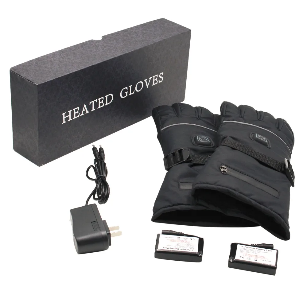 

7.4V Heated Gloves Waterproof Electric Rechargeable with 3 Heat Level Outdoor Heated Motorcucle Gloves Unisex