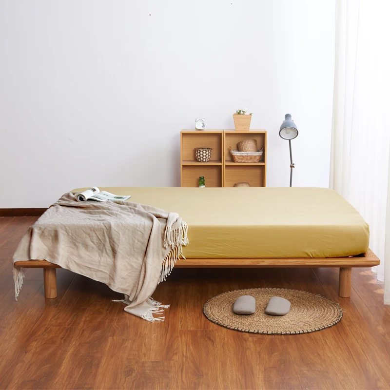 

Bonenjoy Gold Color Bed Covers Microfiber 1 pc Fitted Sheet Single Bed Sheet with Elastic Home Bedding Sheet Set Mattress Cover
