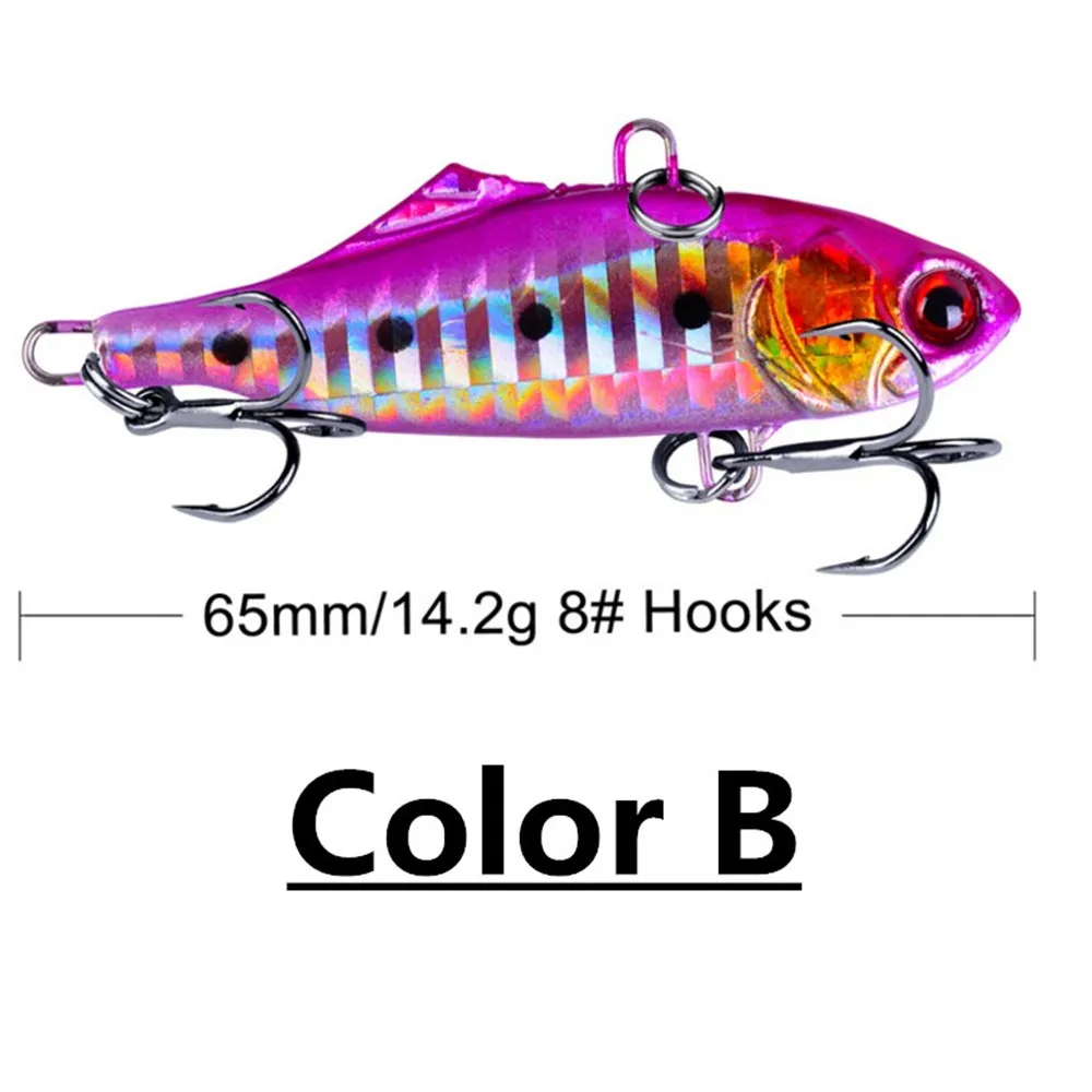FISHINAPOT 6.5 سنتيمتر 14.2 جرام VIB الصيد السحر الاصطناعي المتذبذب الصيد الطعم جودة المهنية Crankbaits مع 8 # التريبل خطاف