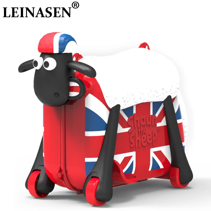 

Shaun sheep baby Toy luggage children Travel locker handbag cars girl luggage Pull rod box Can sit ride Check box child suitcase