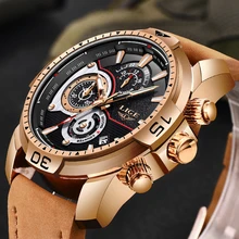 Relogio Masculino LIGE Mens Watches Top Brand Luxury Gold Wristwatch Men Business Leather Military Waterproof Sport Quartz Watch