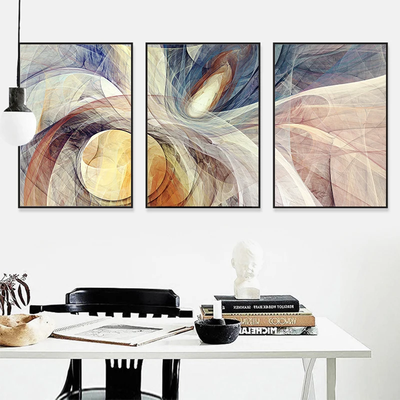 

Modern Decoration Canvas Painting Wall Fire Cloud Abstract Curve Graphics Minimalist Art Wall Chic Pictures Print Home Decor