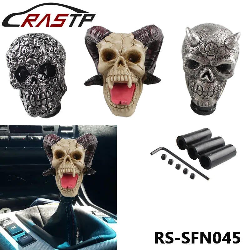 

RASTP-Halloween Gift Pirate style skull Gear Shift Knob Rider Lifelike Skull Head lever Stick Gear Knob Hot Selling LS-SFN045