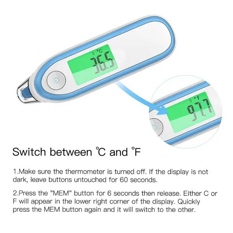 Ушной и лоб термометр цифровой медицинский инфракрасный термометр для детей и взрослых по Фаренгейту и Цельсию конвертер