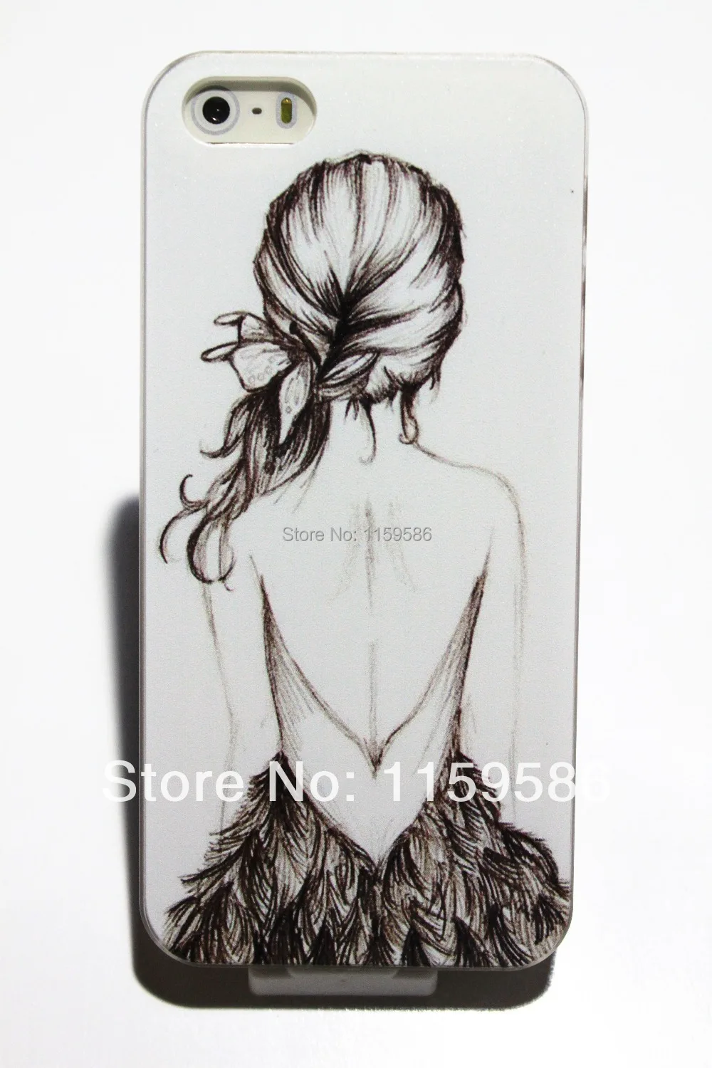 Back Of Beautiful Girl Sketch Drawing Pattern Hard Pc Skin