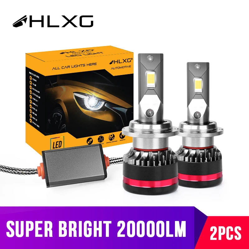 Автомобильные светодиодные фары HLXG H7 светодиодный H11 H8 9005 HB3 9006 HB4 D2S D4S luces LED para auto