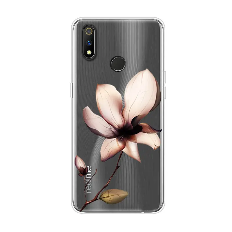 Чехол с мультипликационным принтом Realme 3 Pro чехол мягкий силиконовый для задней