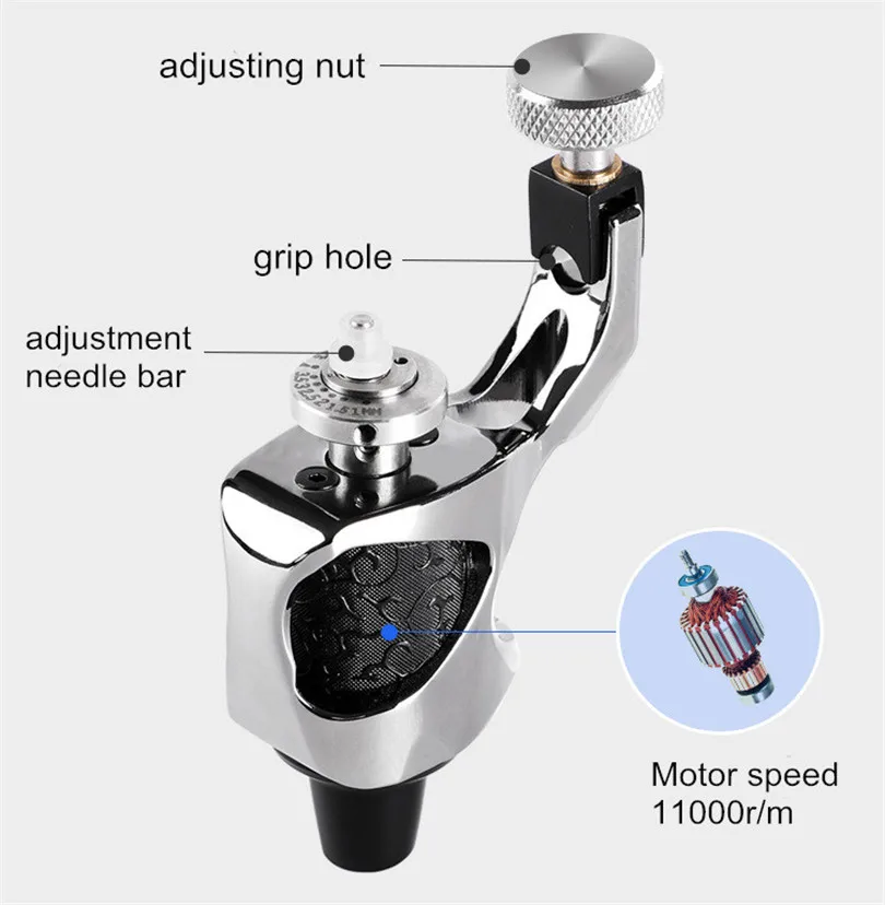 Новые принадлежности для татуировки 1 шт. пистолет серый цвет покрытие роторная тату машина пистолет DC порт 10 Вт Мотор шейдер лайнер для начинающих