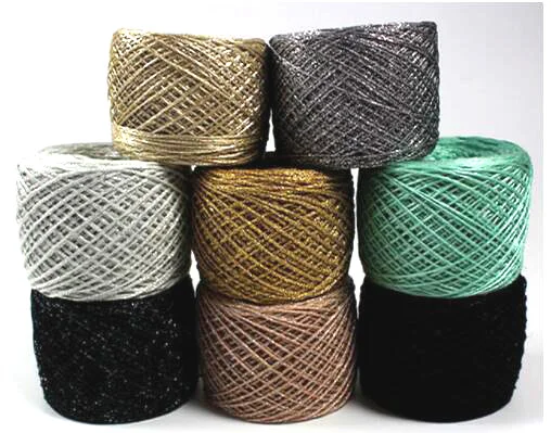

TPRPYN 200g Metallic Yarn For Knitting& Crocheting matethreads DIY Yarns crochet Metallic + Cotton metallized thread