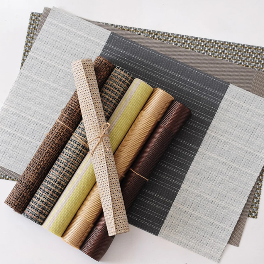 

MUZITY Placemat PVC Tableware Pad For Dining Plastic Table Mats And Pads Placemat Coasters Kitchen Accessories