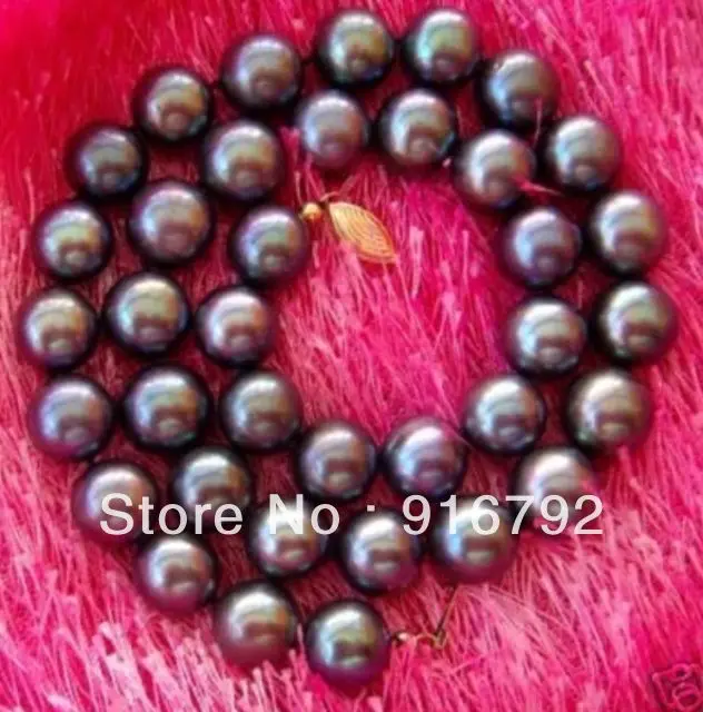 

Free shipping@@@@@ free shipping >>>>>RARE 10-11MM TAHITIAN +++ BLACK Pearl Necklace 14KT 18 INCH a