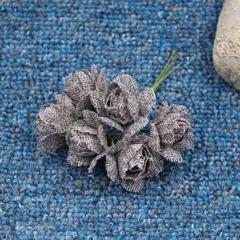 

Wholesale 60pcs Rural 4cm Linen Rose Artificial Handmade Flowers For Wedding Party Home Decoration Marriage Flores Craft Flowers