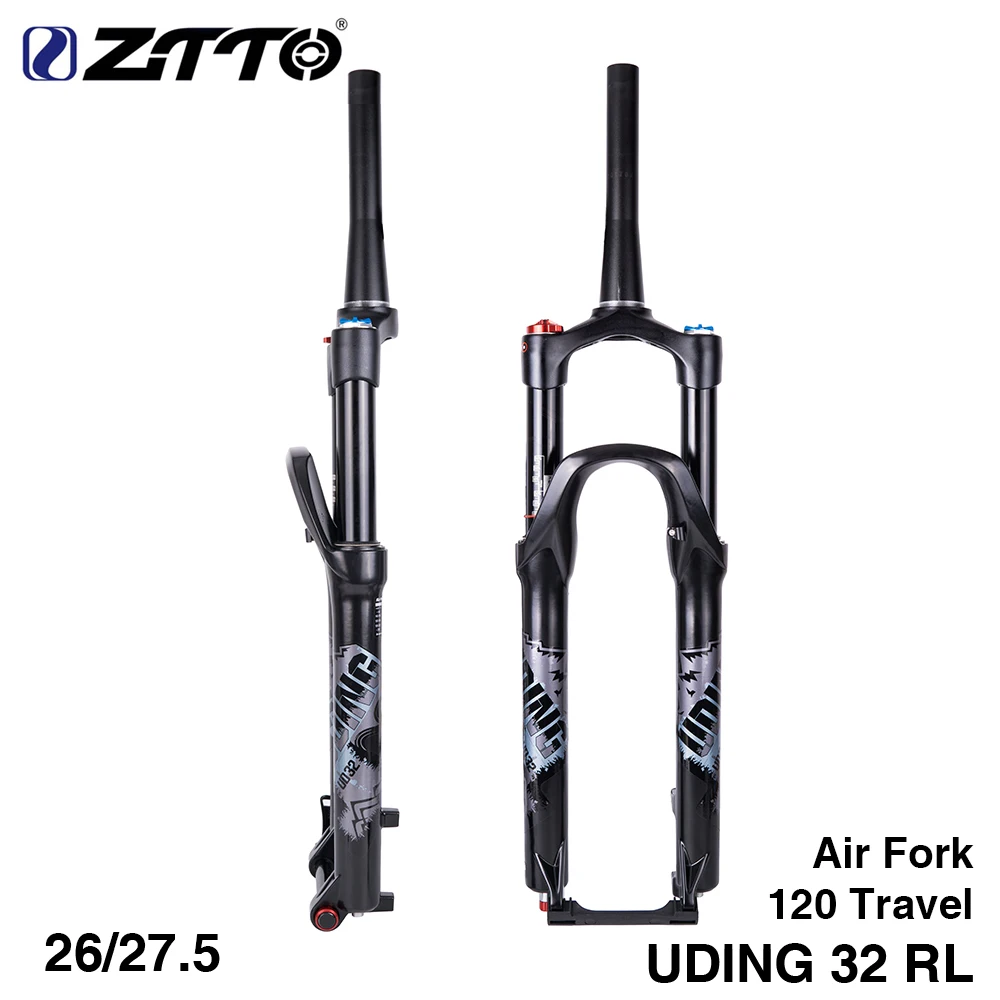 ZTTO 120 мм дорожная воздушная вилка 26 27,5 дюймов кованая через ось QR быстросъемная подвеска прямая коническая труба MTB велосипедная Велосипедная вилка