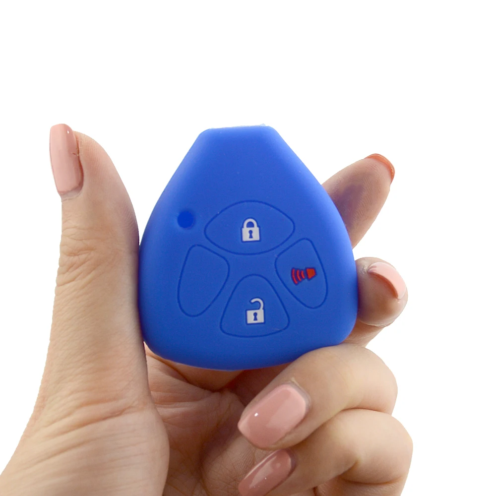 3 buttons silicone car key cover for Toyota 3