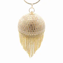 Роскошная женская сумочка с бисером и жемчугом, сумочка с бриллиантами для вечеринки, сумочка для невесты, Свадебный Банкетный раунд, клатч в форме шара, Дамский кошелек с кисточками