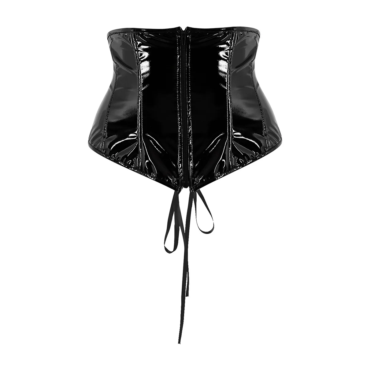 IEFiEL Womens Wetlook Sexy Clubwear Costume Faux Leather Lace Zip Front Steampunk Gothic Trainer Underbust Corset Bustier -Zentai shop online HTB1OYvcX.LrK1Rjy0Fjq6zYXFXa2.jpg