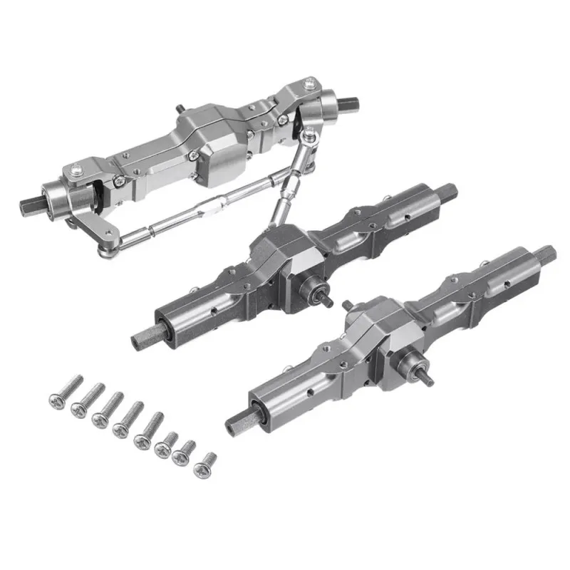 

RC Car Upgrade OP Front Middle Metal Rear Bridge Axle Set For WPL HengLong 1/16 Military Truck RC Car Part