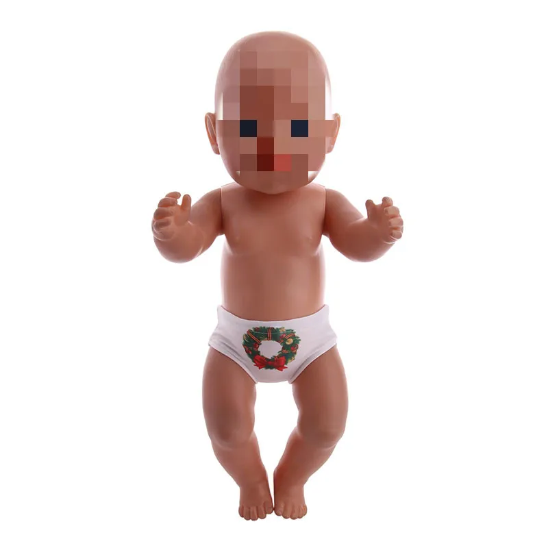 Рождественские трусики LUCKDOLL12 с узором подходят для 18 дюймовых американских