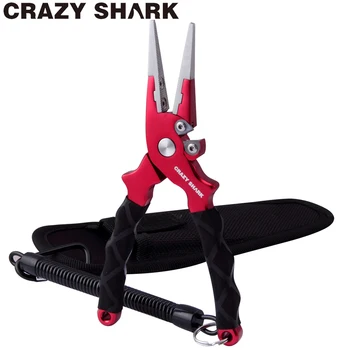 

Crazy Shark Aluminium Fishing Pliers Hook Remover Line Cutting Tools Carp Fishing Scissors For Freshwater/Saltwater Fishing 17cm