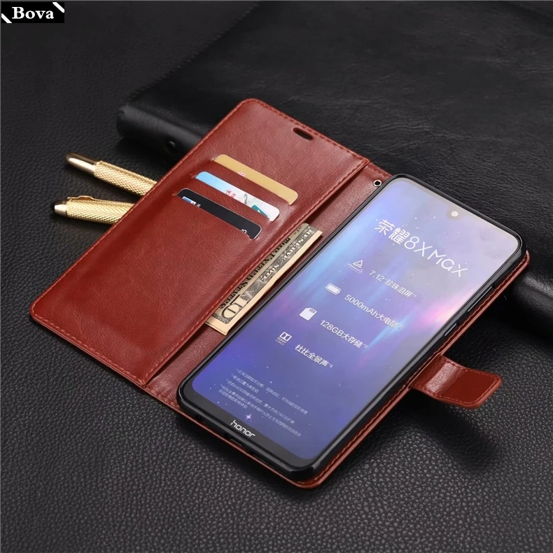 Чехлы для Huawei Honor 8X держатель карт чехол Max кожаный телефона кошелек откидной