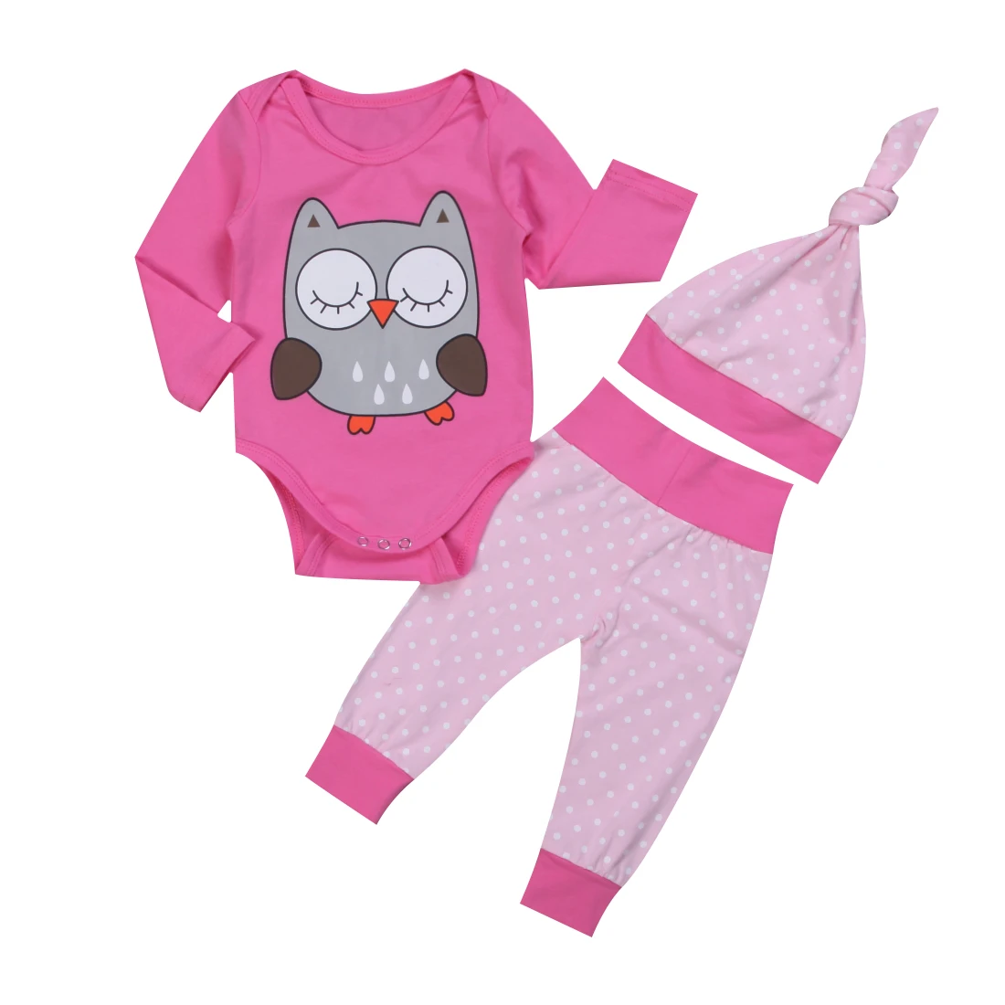 Cute Baby Boy Girl Twins Matching Tops Romper Pants Hat Outfits 3Pcs Clothes Baby Clothingin