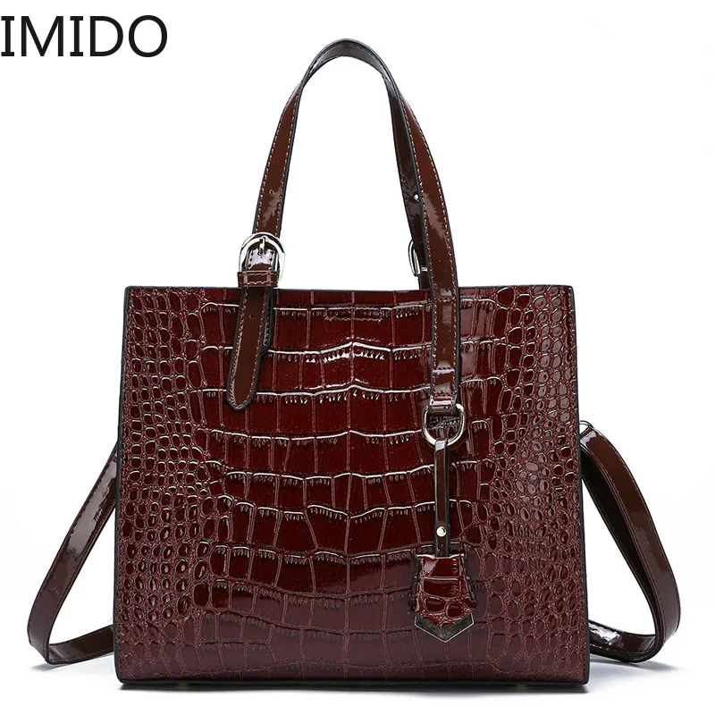 

Red Crocodile Patent Leather Tote Bag Women Handbags Luxury Women Bags Designer Crossbody Shoulder Bags Famous Brand Trunk Bloso