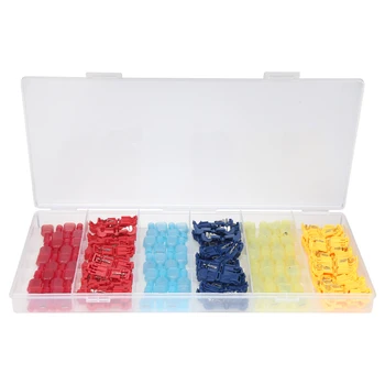 

120pcs T Type Quick Splice Crimp Terminal Wire Connector Set Terminal Scotch Lock Quick Splice Electrical Car Audio Kit Tool Set
