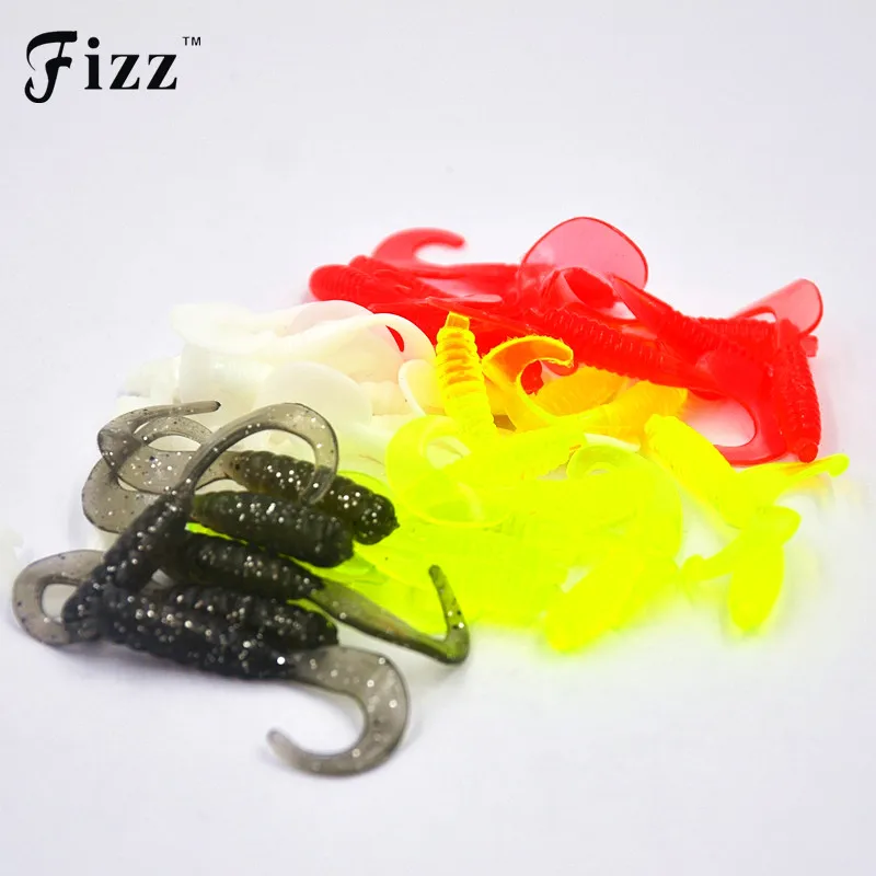 50Pcs 4cm 0.7g Soft Silicone Rubber Worms Fishing Lure Artificial