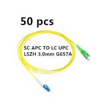

50 PCS SC/ APC TO LC/UPC patchcord fiber patch cable Single- mode G657A 3.0mm simplex 1m/2m/3m, LSZH jacket optical jumper