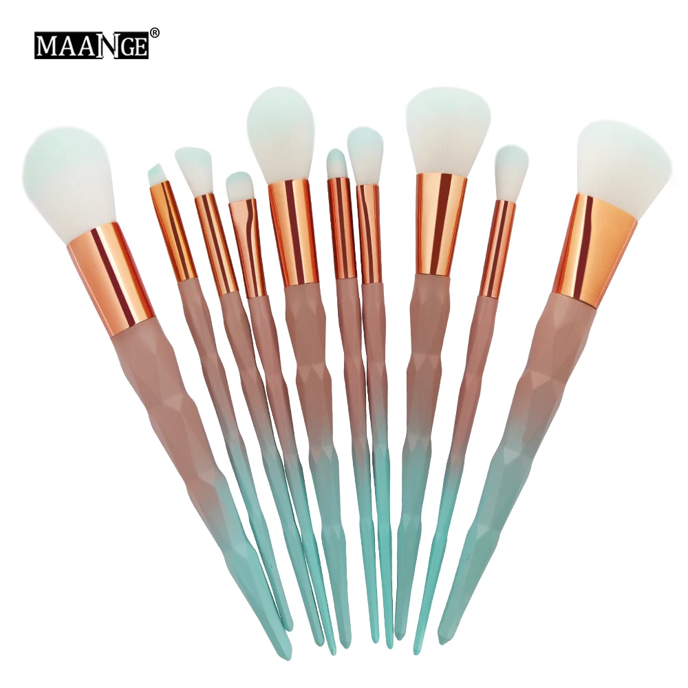 

MAANGE 7-10pcs Diamond Makeup Brushes Set Eyeliner Eyeshadow Foundation Powder Lip Cosmetic Kabuki Beauty Brush Makeup Tool