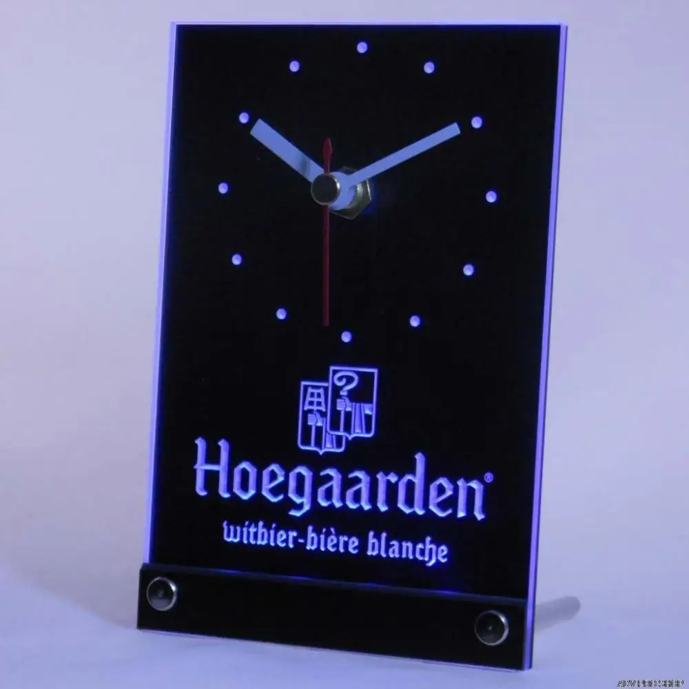 

Tnc0122 Hoegaarden Бельгия пивной бар стол 3D светодиодный часы