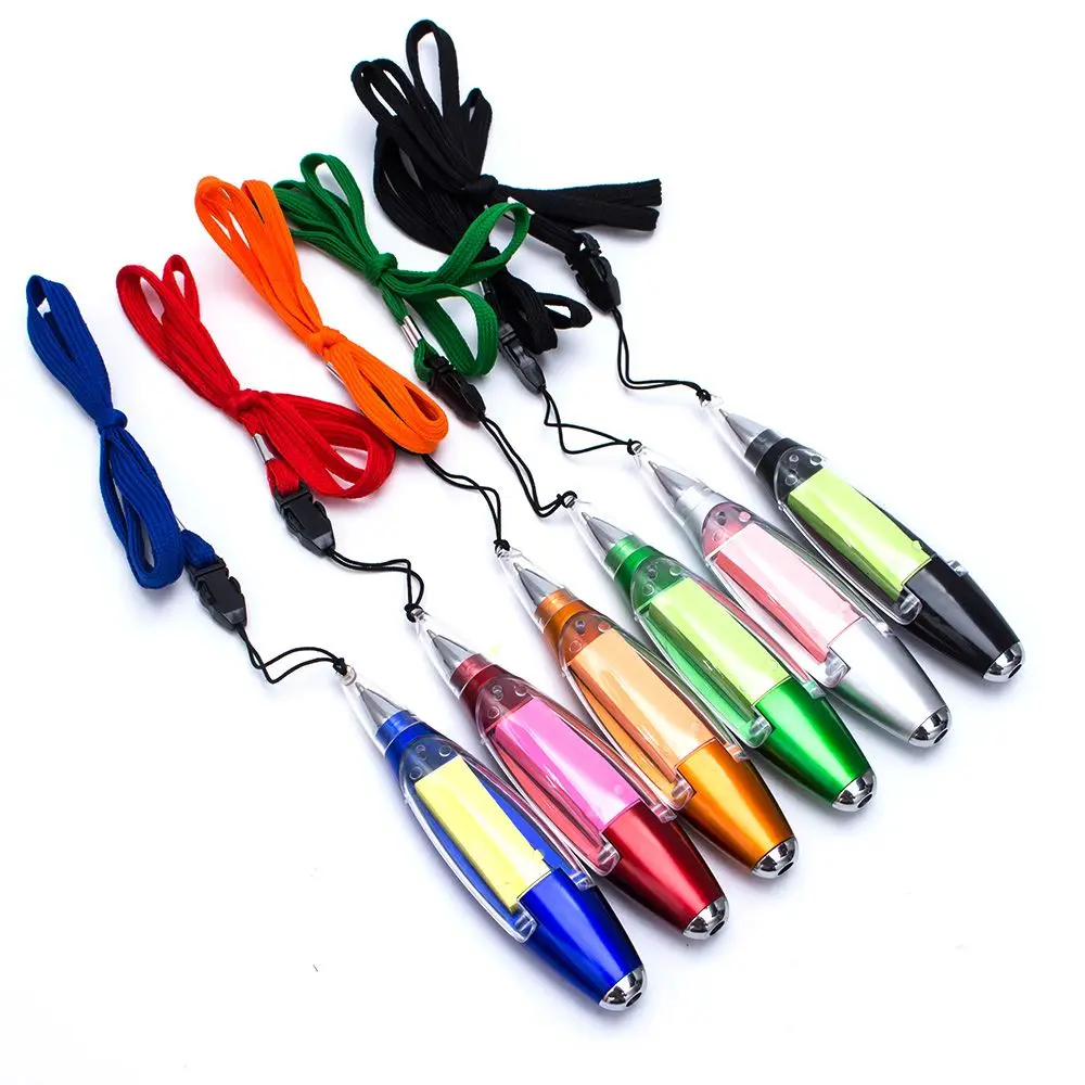 Лидер продаж 3 в 1 Multi-function ручка пластик шариковая ручка креативная шариковая ручка с memo pad Light Lanyard Reporter подарок для детей Студент