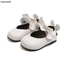 Weoneit/весенне-Осенняя обувь для маленьких девочек; милые вечерние туфли из искусственной кожи для маленьких принцесс; размеры 15-25