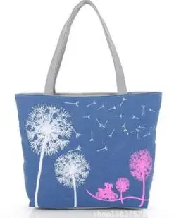 

Single shoulder bag Dream Dandelion handbags wholesale new canvas network printing package