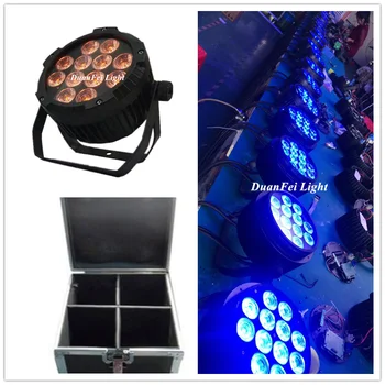 

(4pcs+Flycase) 12x18w led rgbwa uv flat par waterproof outdoor dmx wash wall light led par cans ip65