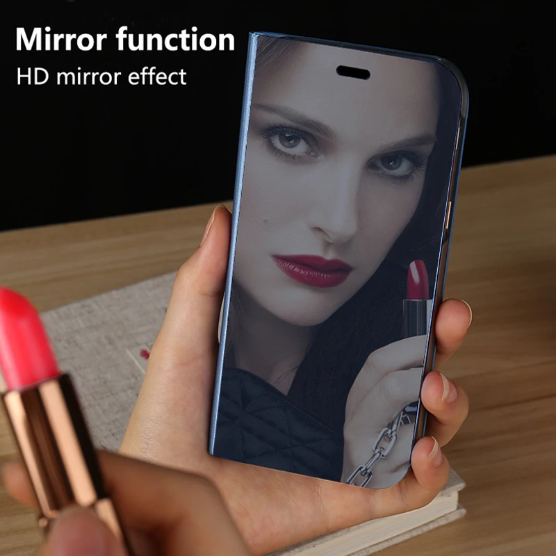 Smart Leather Flip Stand Mirror Case For Samsung Galaxy S10 S8 S9 Plus S7 S6 Edge Note 8 9 Galaxy A60 A80 A90 A40 A50