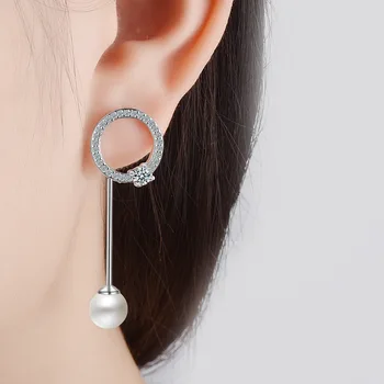 

XIYANIKE New Arrival 925 Sterling Sliver Pearl Round Dangle Earrings High Quality Jewelry Cubic Zirconia For Women Gift Wedding