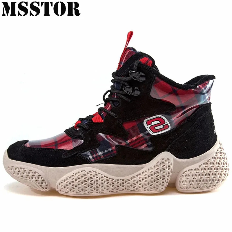 

MSSTOR 2018 Women's Running Shoes Genuine Leather Sports Run Woman Brand Outdoor Athletic Ladies Sneakers Sport Shoes For Women