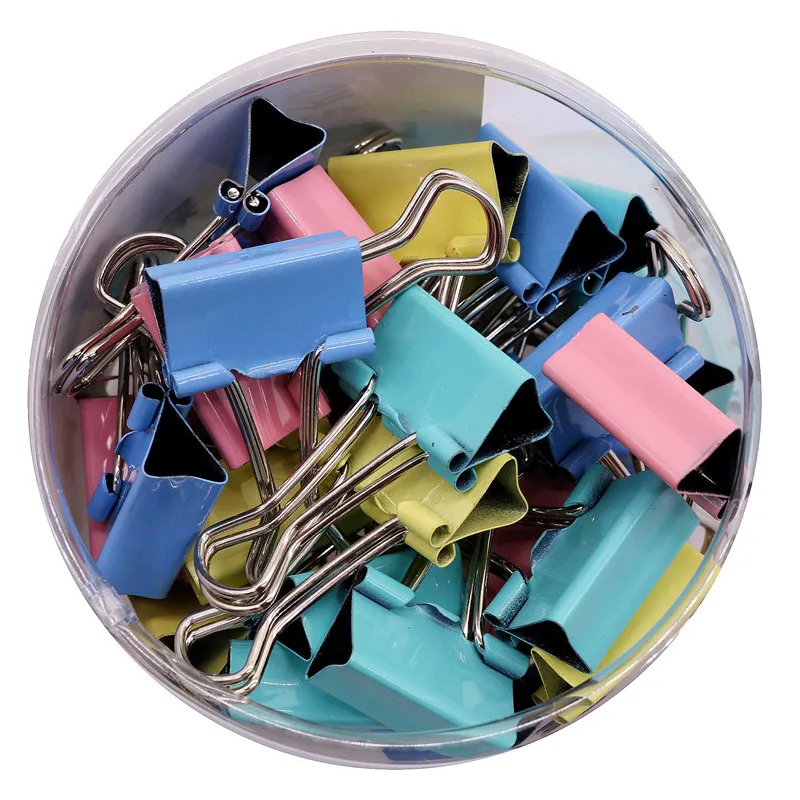 

Stationery Wholesale 80pcs Binder Clips Multifunction Clamp 4 Color Memo Clip Metal Paper Clip
