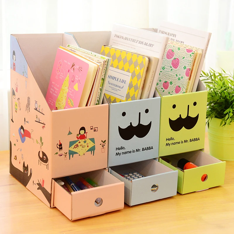 3pcs Lot Korean Cute Diy File Holder Book Magazine Organizer Box 3pcs Lot Korean Cute Diy File Holder Book Magazine Organizer Box Office Desktop Paper Doent With Drawer In Tray From School