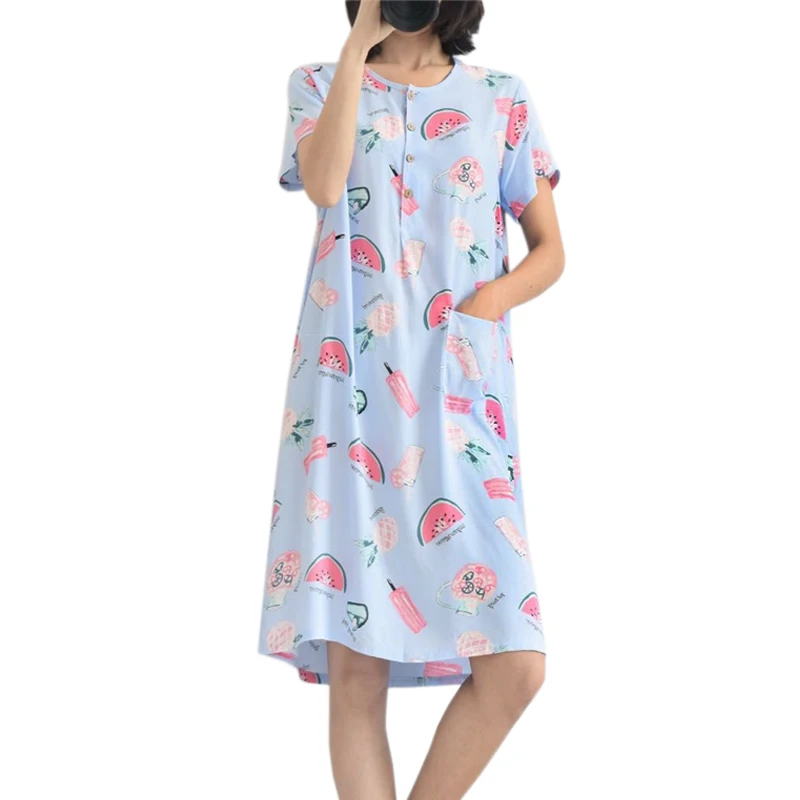 

45-65kg Summer rayon short sleeveless nightdress sexy fresh women sleepwear dress pyjamas women nightgowns New sale