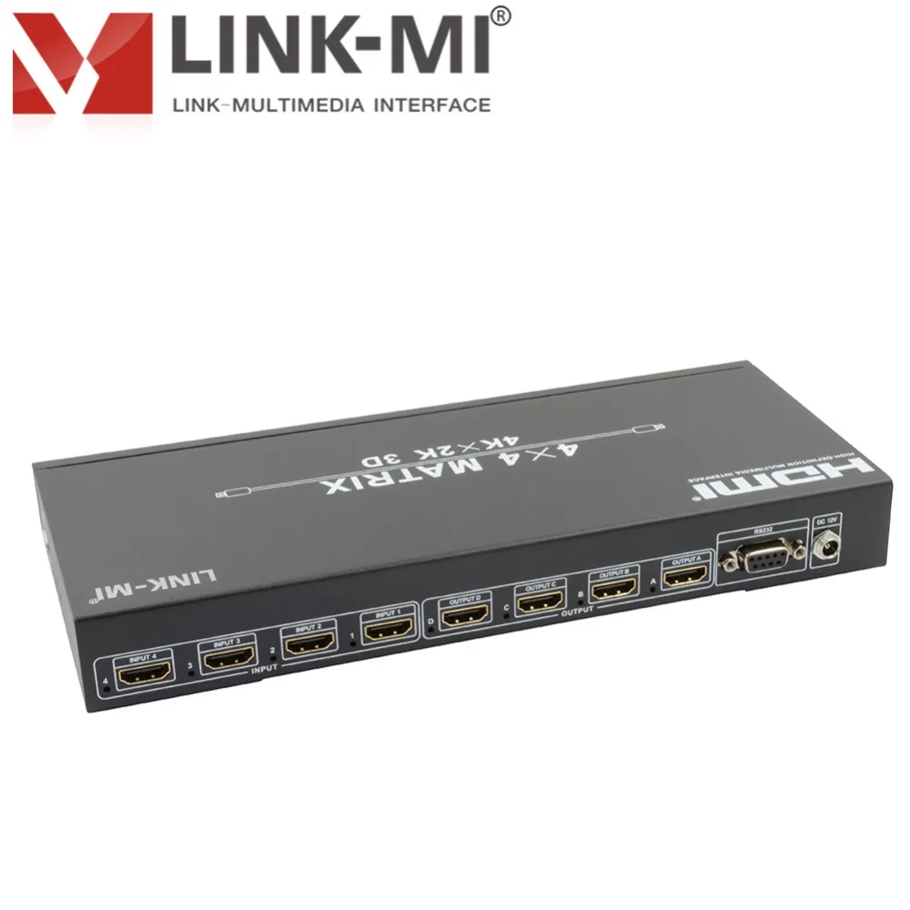 LINK-MI 4 в 4 выхода HDMI переключатель разветвитель HDMI матричный 4x4 Преобразователь усилителя, 1,4 HDMI переключатель разветвитель 4 к x 2 к 3D/EDID/RS232