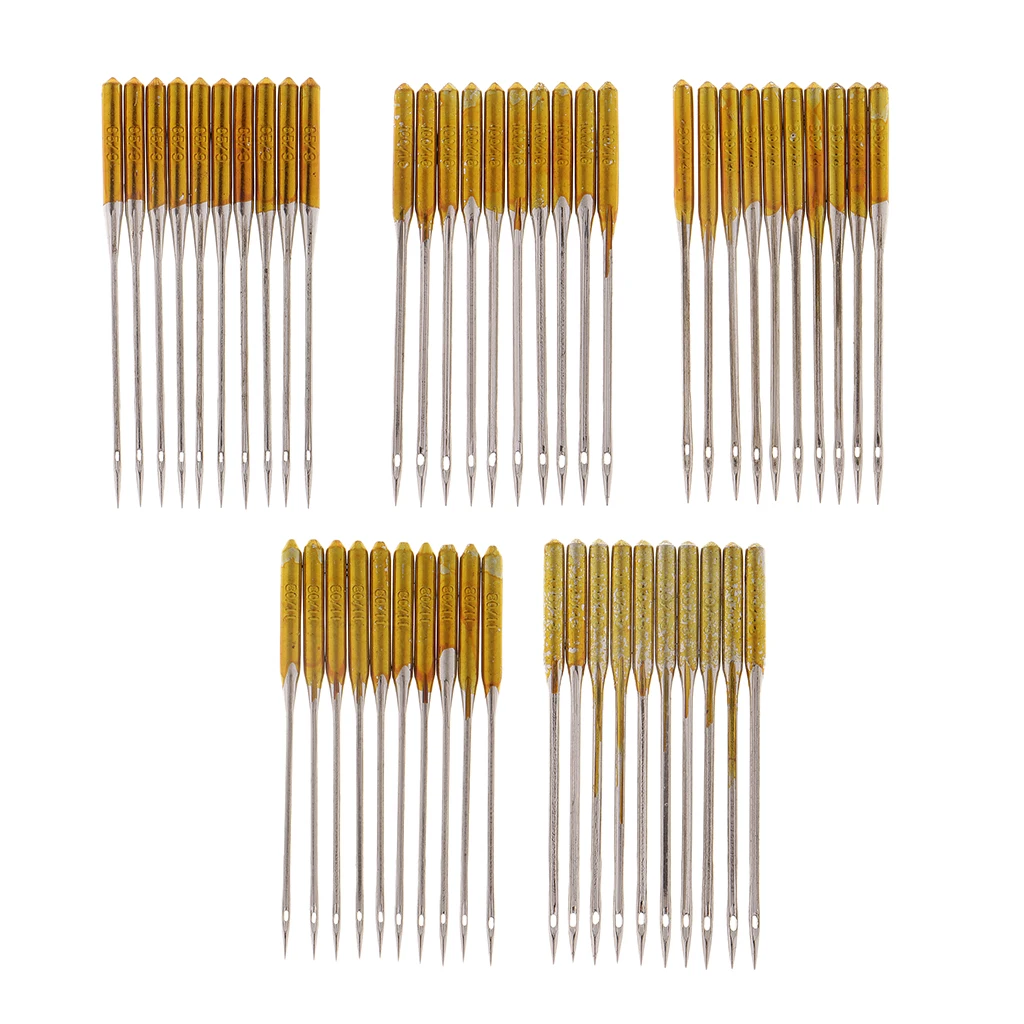10Pcs/lot Stainless Steel Sewing Machine Needles 5 Sizes Anti-jumper Sewing Needle for Household Stitching Tools Accessories