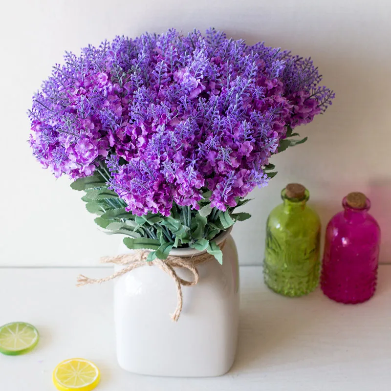 

1 Bunch of 10 Flower Heads Artificial Flower Lavender Provence Artificial Flower Lavender Thistle Floral Home Decor