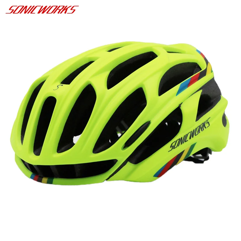 Image SONICWORKS Bicycle Helmet Cover With LED Lights MTB Mountain Road Cycling Bike Helmet Men Women Capaceta Da Bicicleta SW0002