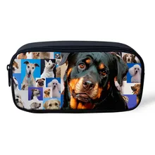 Брендовая женская косметичка Kawaii Мопс Собака Ротвейлер printmulti-функция студенческий детский пенал для карандашей Макияж сумка Канцелярские ручки чехол