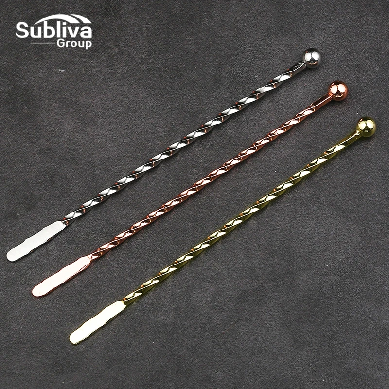 

2pc Stainless Steel Stirrer Cocktail Coffee Swizzle Martini Beverages Fruit Juice Milk Stick Stir Rod